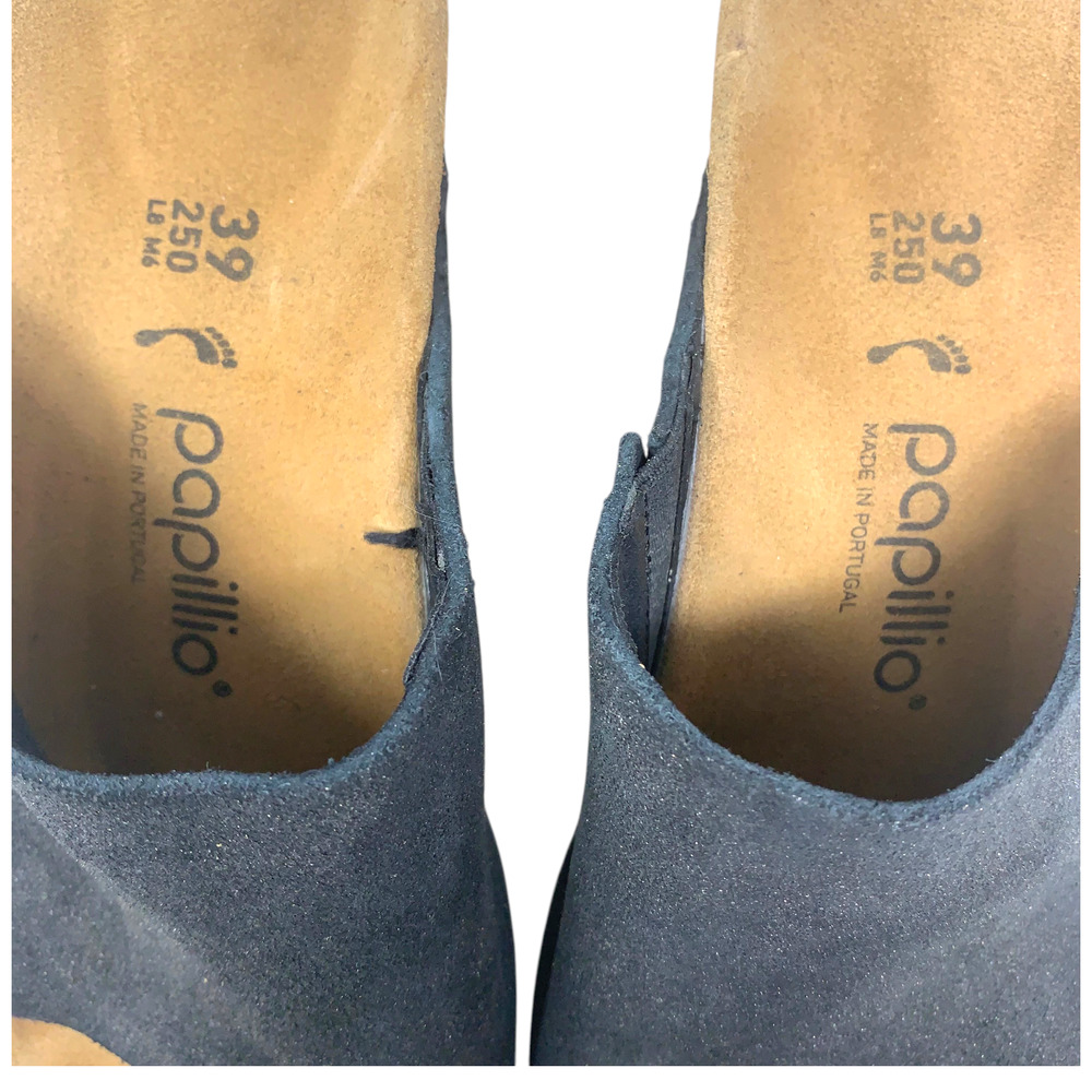 Papillio by Birkenstock Namica Wedge Slide Sandals Sz 39 US 8-8.5 Black Leather - Picture 6 of 9